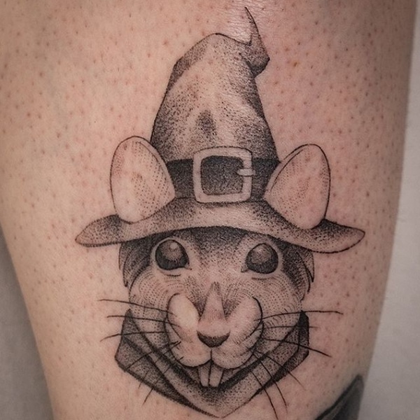 Raton puntillismo tatuaje vitoria